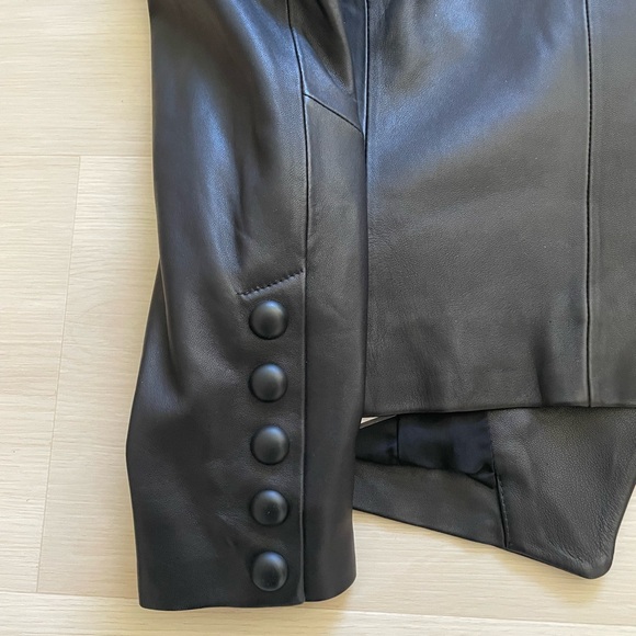 Bagatelle Fitted black Lamb Leather Blazer jacket xs - Picture 9 of 13